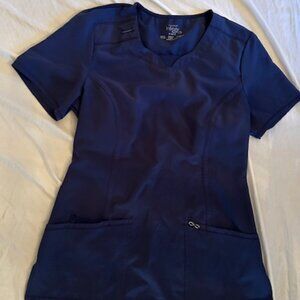 size small womens scrub work wear shirt top  blue